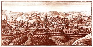 Remacle Le Loup - 1740 - eau-forte représentant la ville de Huy